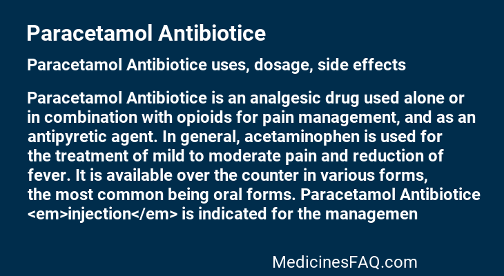 Paracetamol Antibiotice