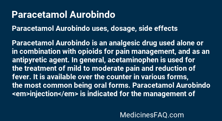 Paracetamol Aurobindo