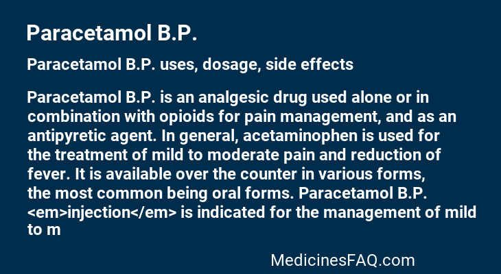 Paracetamol B.P.