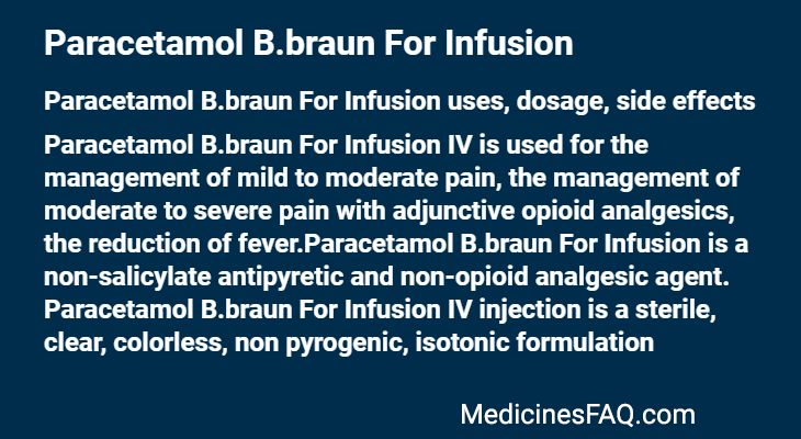 Paracetamol B.braun For Infusion