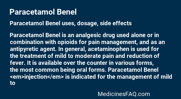 Paracetamol Benel