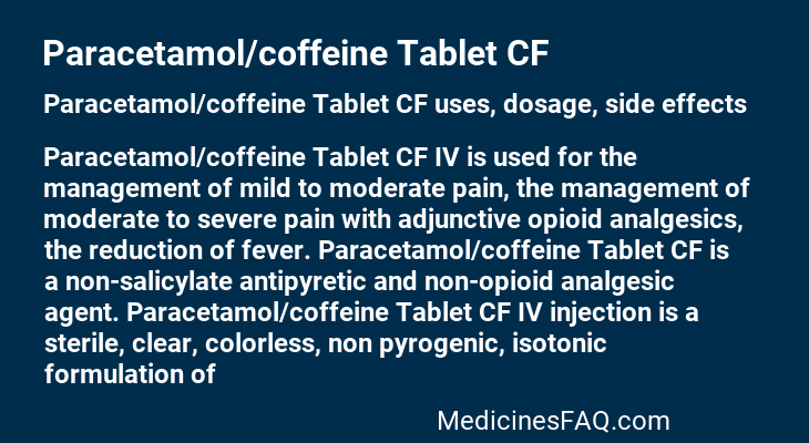 Paracetamol/coffeine Tablet CF