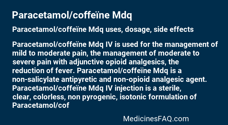 Paracetamol/coffeïne Mdq