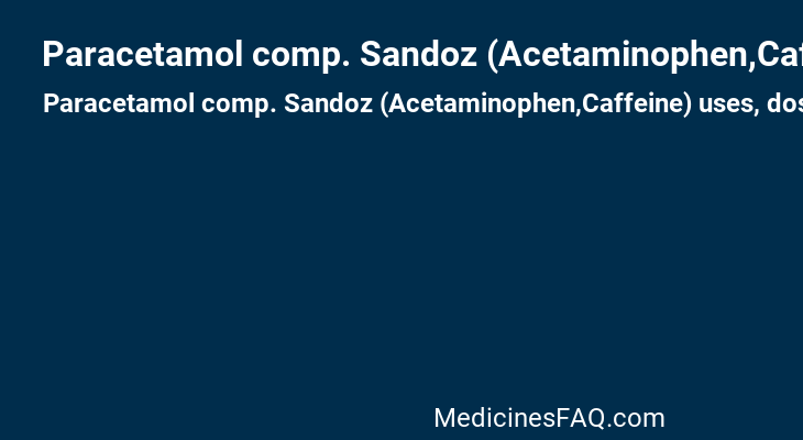Paracetamol comp. Sandoz (Acetaminophen,Caffeine)