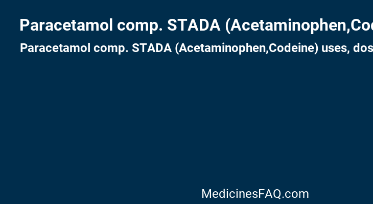 Paracetamol comp. STADA (Acetaminophen,Codeine)