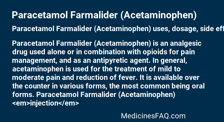Paracetamol Farmalider (Acetaminophen)