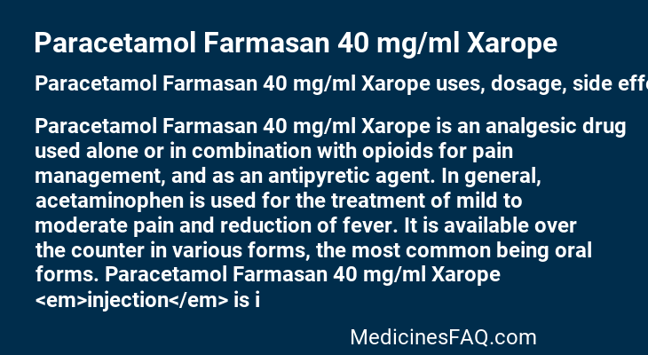 Paracetamol Farmasan 40 mg/ml Xarope