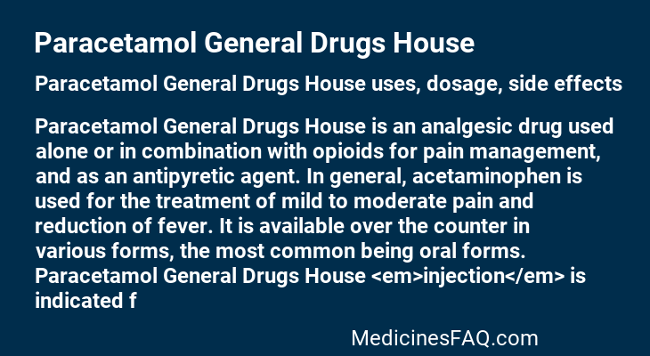 Paracetamol General Drugs House