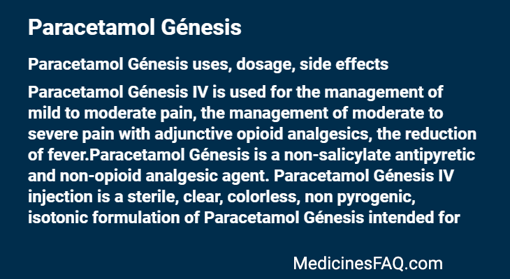 Paracetamol Génesis