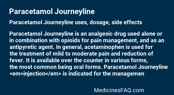 Paracetamol Journeyline