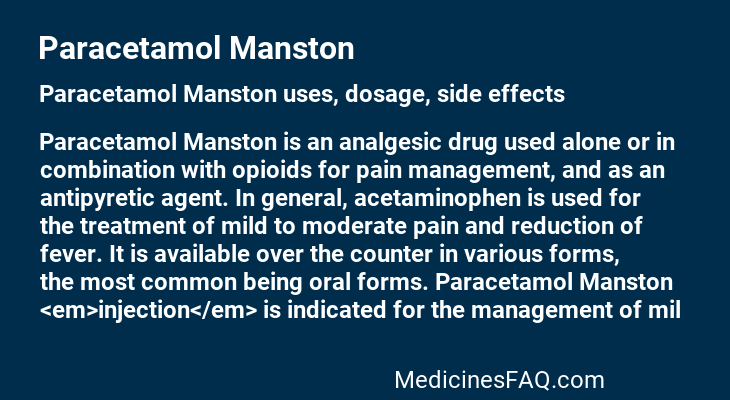 Paracetamol Manston