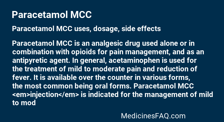Paracetamol MCC