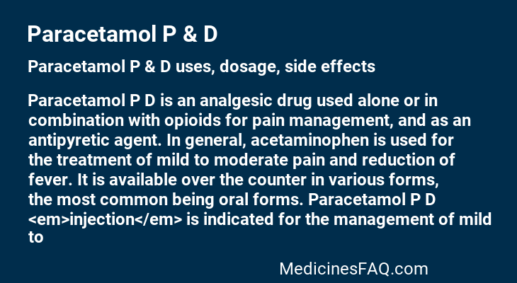 Paracetamol P & D