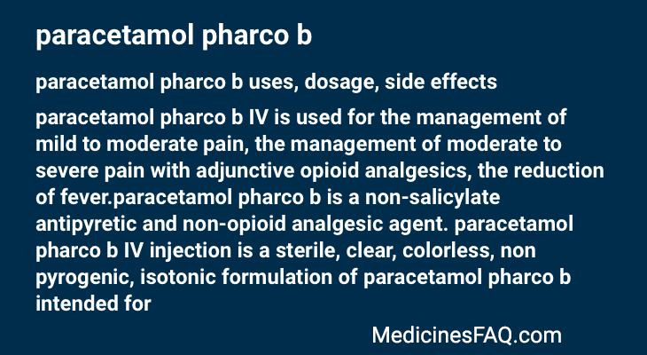 paracetamol pharco b
