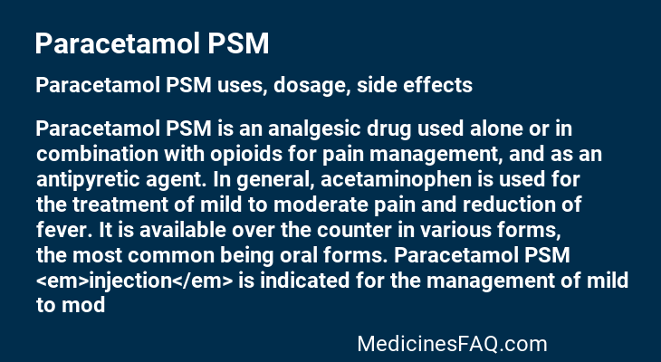 Paracetamol PSM