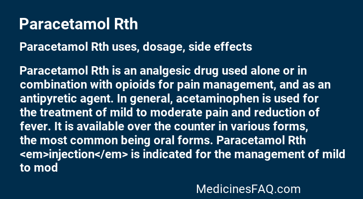 Paracetamol Rth