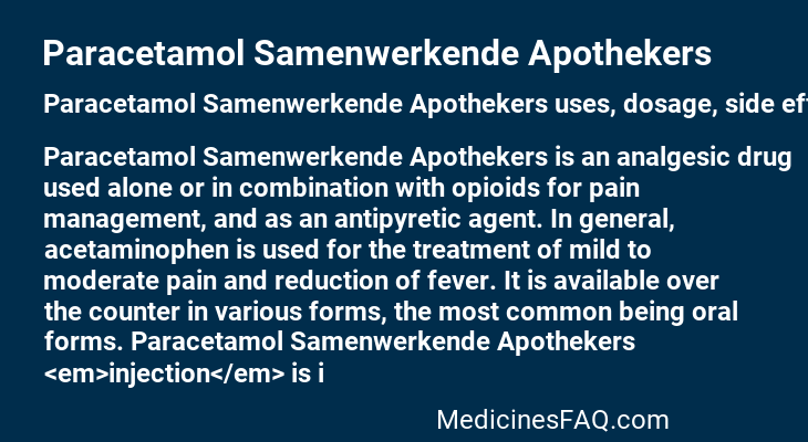 Paracetamol Samenwerkende Apothekers