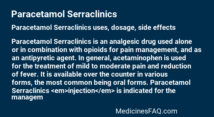 Paracetamol Serraclinics