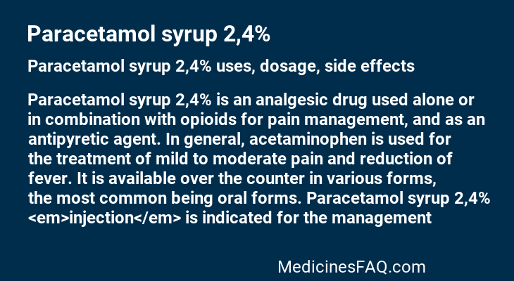 Paracetamol syrup 2,4%