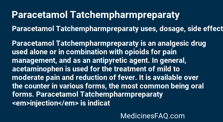 Paracetamol Tatchempharmpreparaty