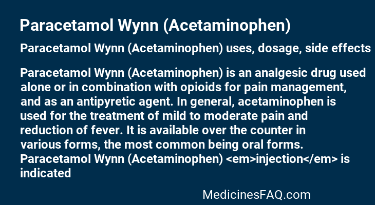 Paracetamol Wynn (Acetaminophen)