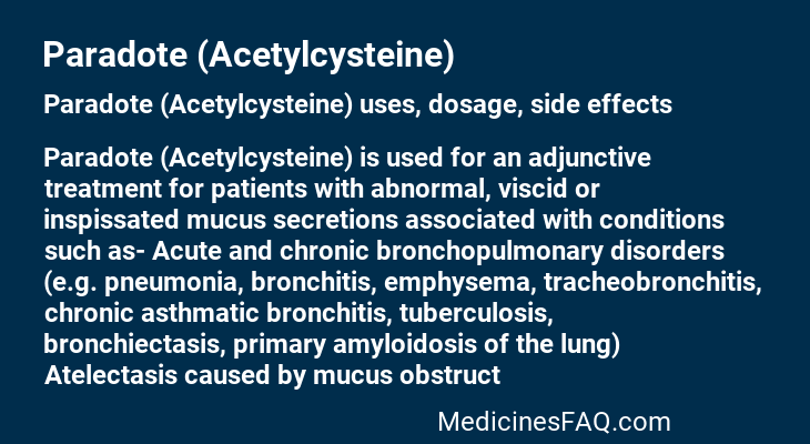 Paradote (Acetylcysteine)