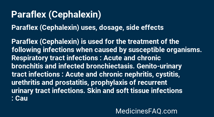 Paraflex (Cephalexin)