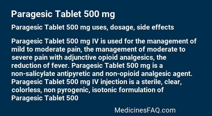 Paragesic Tablet 500 mg