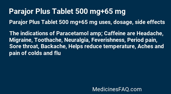 Parajor Plus Tablet 500 mg+65 mg