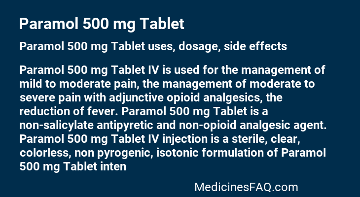 Paramol 500 mg Tablet