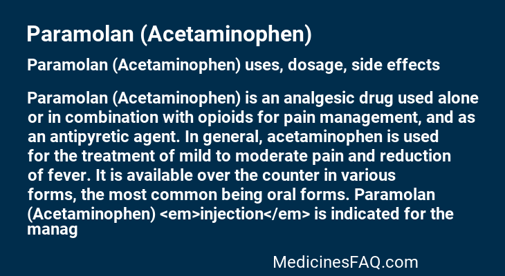 Paramolan (Acetaminophen)