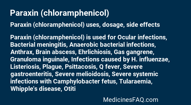 Paraxin (chloramphenicol)