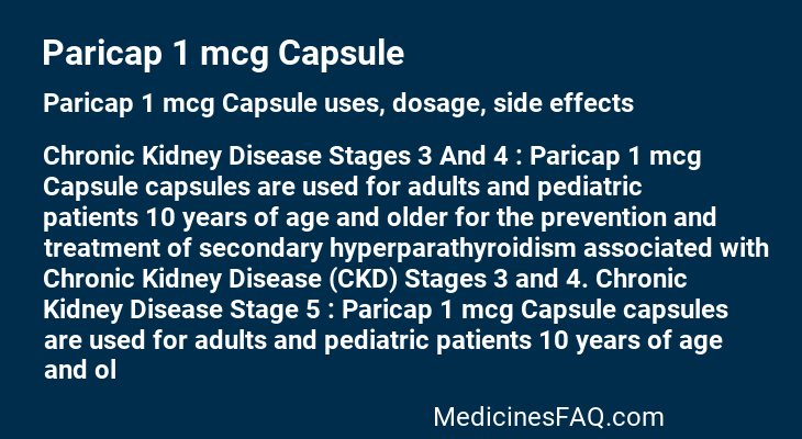 Paricap 1 mcg Capsule