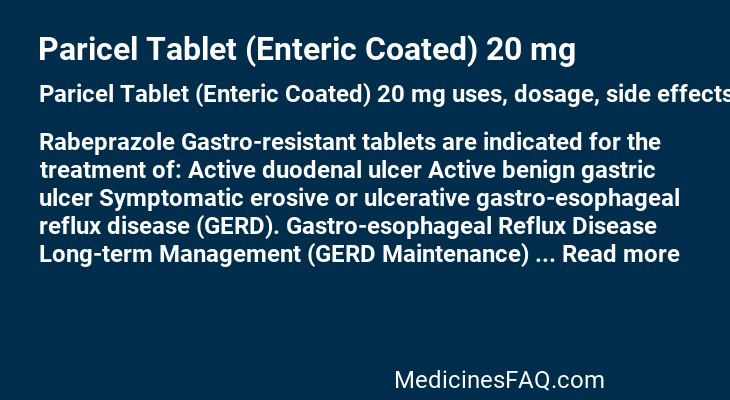 Paricel Tablet (Enteric Coated) 20 mg