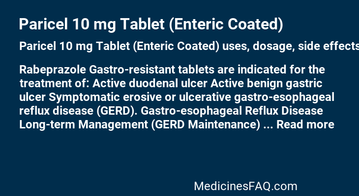 Paricel 10 mg Tablet (Enteric Coated)