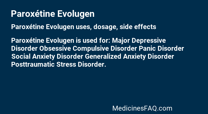 Paroxétine Evolugen