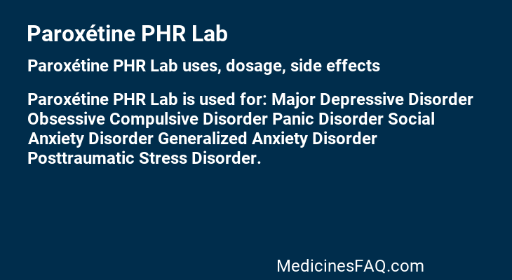 Paroxétine PHR Lab