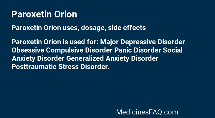 Paroxetin Orion