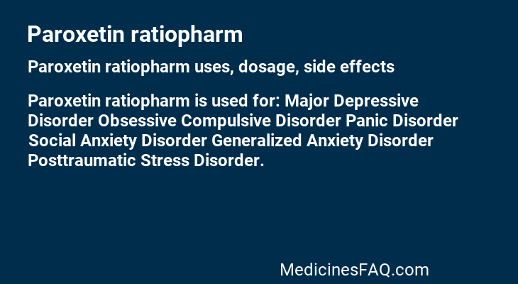 Paroxetin ratiopharm