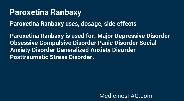 Paroxetina Ranbaxy