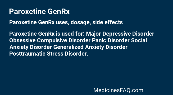 Paroxetine GenRx