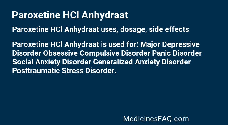 Paroxetine HCl Anhydraat