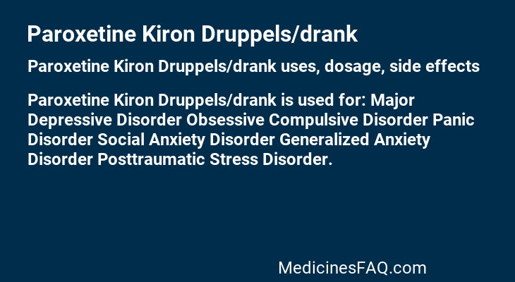 Paroxetine Kiron Druppels/drank