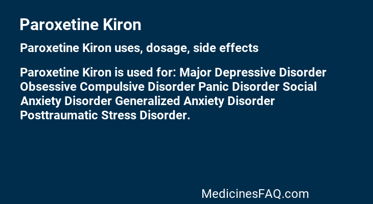 Paroxetine Kiron