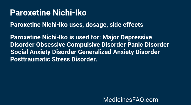 Paroxetine Nichi-Iko