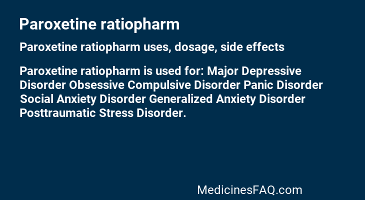 Paroxetine ratiopharm