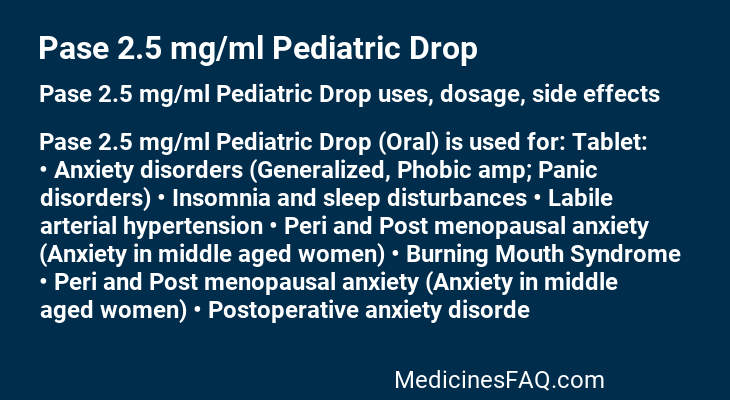 Pase 2.5 mg/ml Pediatric Drop