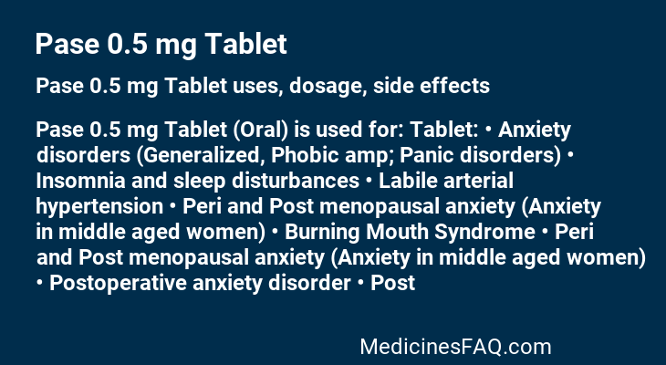 Pase 0.5 mg Tablet