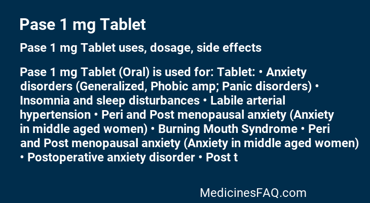 Pase 1 mg Tablet