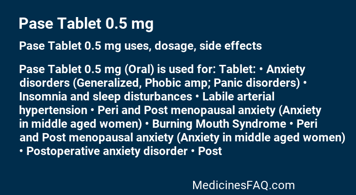 Pase Tablet 0.5 mg